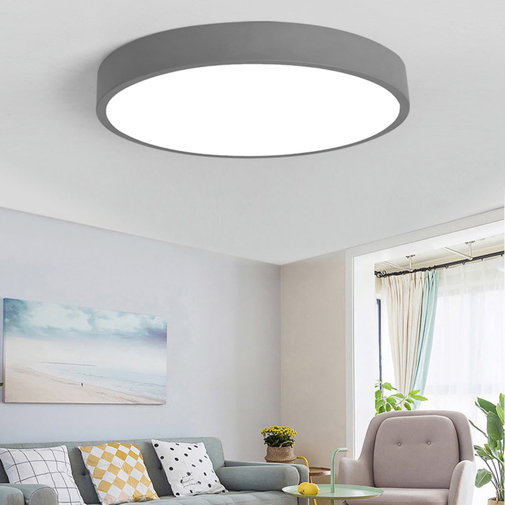 Valentina Ceiling Light Rond Flush Mount, Yellow/Blue/Green/Pink/Grey, Bedroom