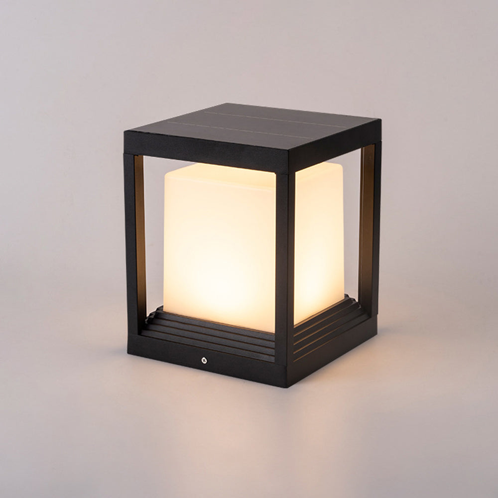 Ray Modern Rectangular Metal Outdoor Lamps, Black