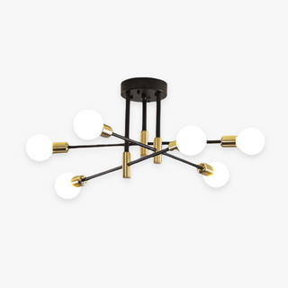 Valentina Retro Taklampa i Metall med Satellitform, Svart/Guld