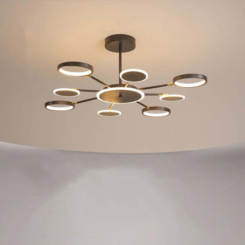 Arisha moderni LED-kattokruunu, geometrinen, musta, himmennettävä