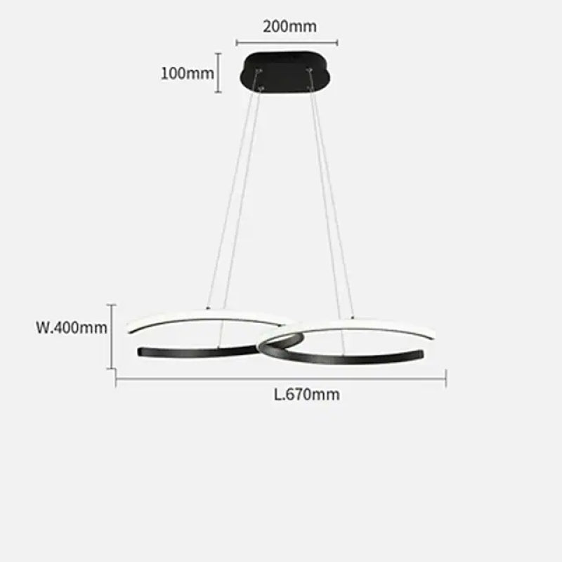 Arisha modern minimalistisk pendellampa, dubbel-C