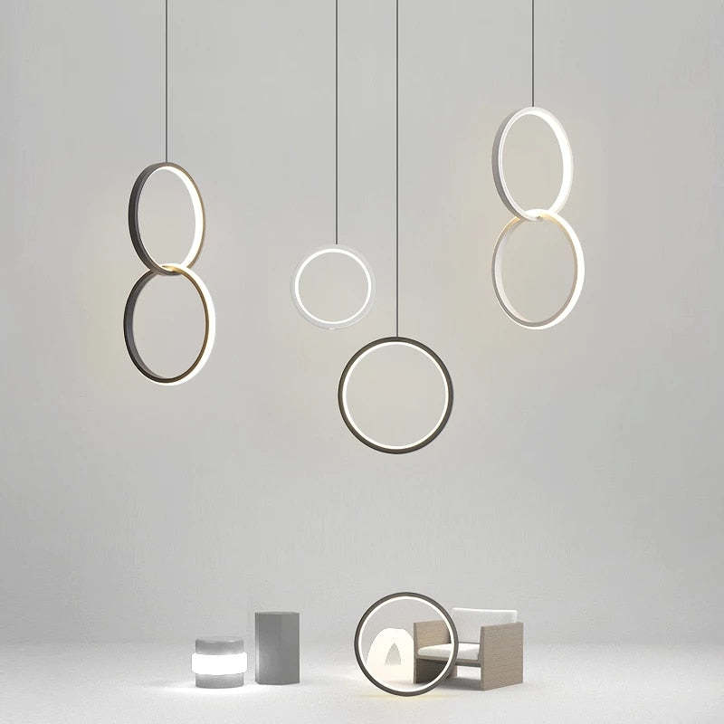 Kori modern svart/vit LED-pendellampa för vardagsrum