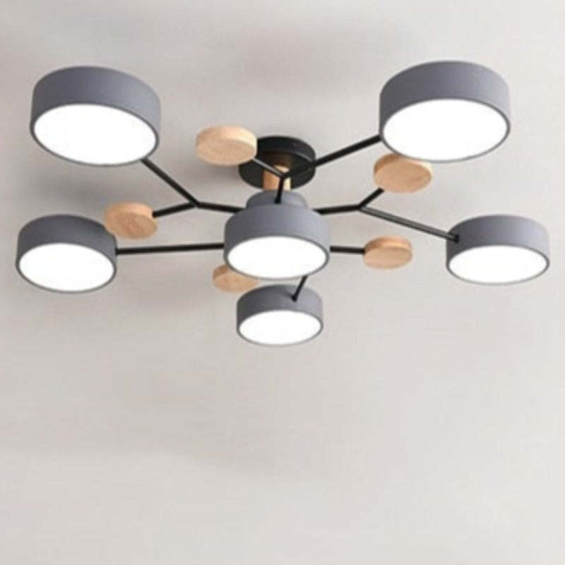 Arisha Ceiling Light, Wood Round for Living Room