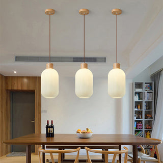 Ozawa Modern Vit Pendellampa Glas LED Trä Vardagsrum/Matsal