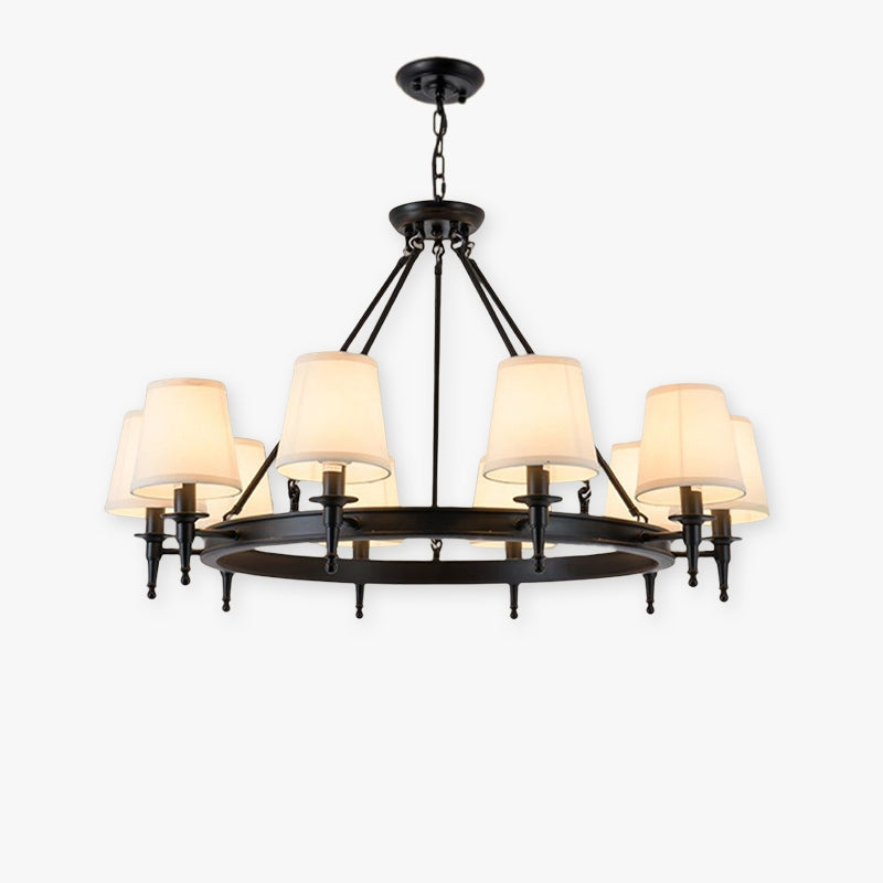 Silva vintage Ring Metal/Fabric Chandelier, Black/Copper
