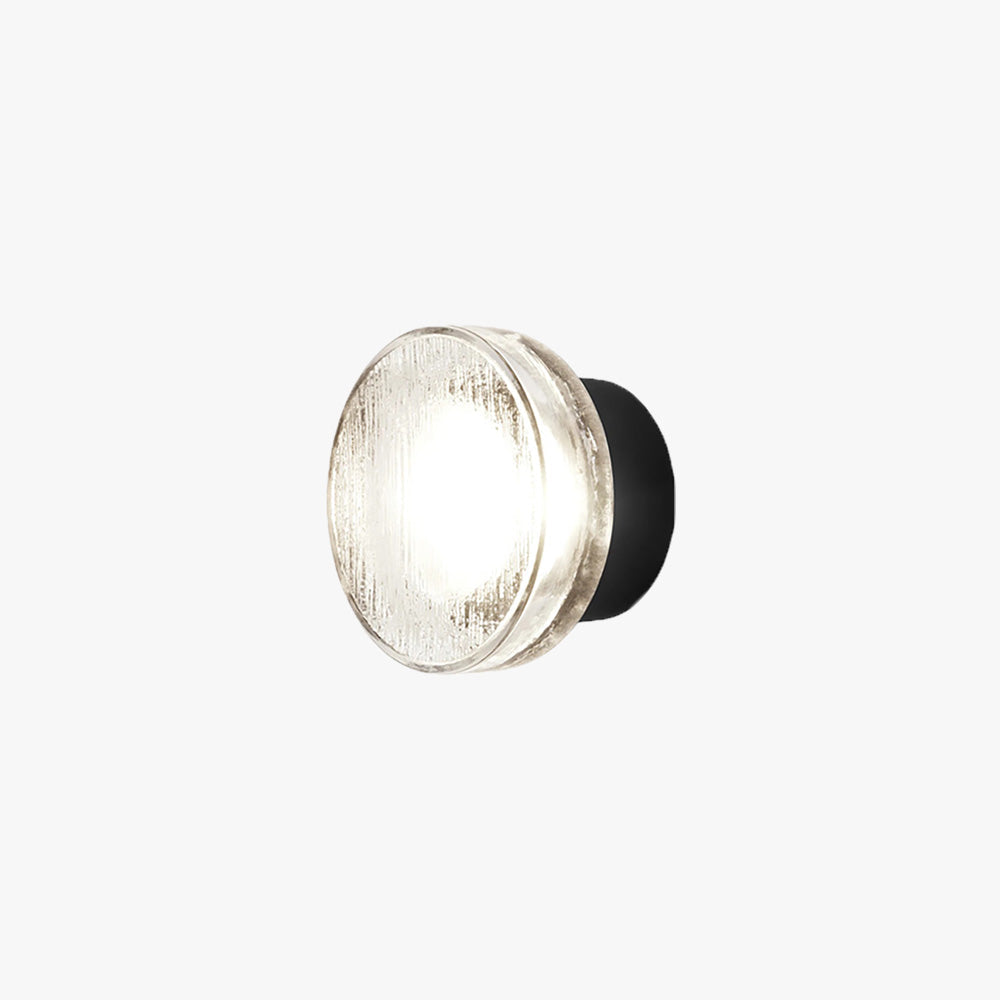 Ray modern miniutomhusvägglampa med bubblor i metall/glas, transparent