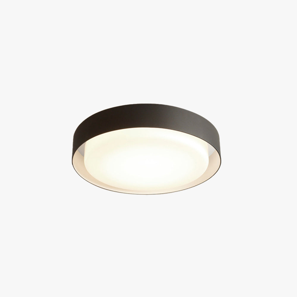 Ray Modern Round Flush Mount Ceiling Light, Metal/, White/Black