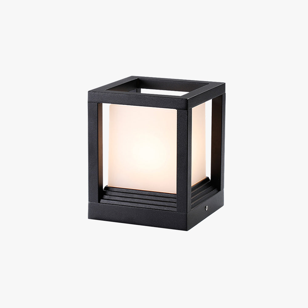 Ray Modern Rectangular Metal Outdoor Lamps, Black