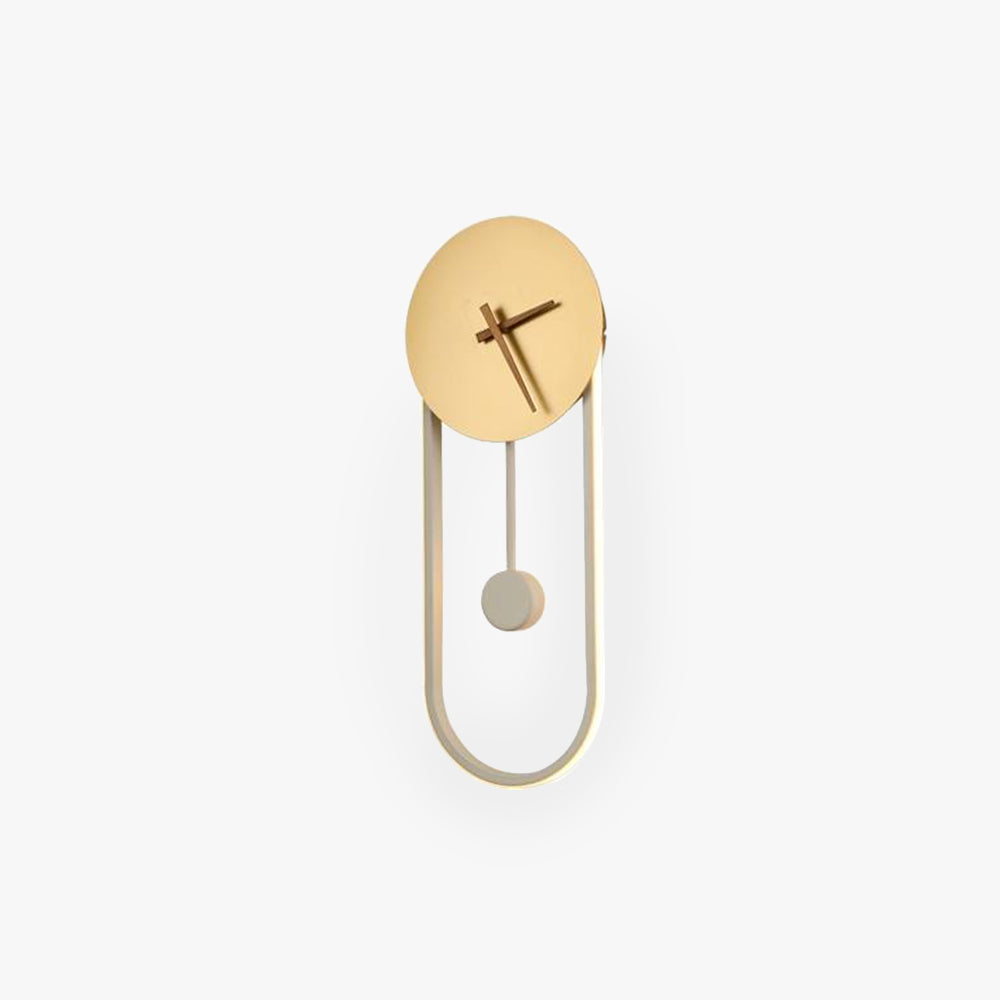 Arisha Nordic Clock Wall Lamp, Gold & Black