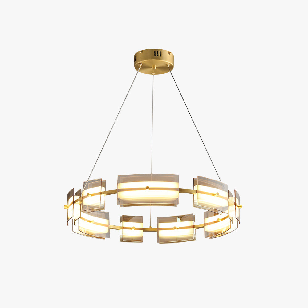 Arisha minimalistisk ringformad pendellampa i metall, svart/guld