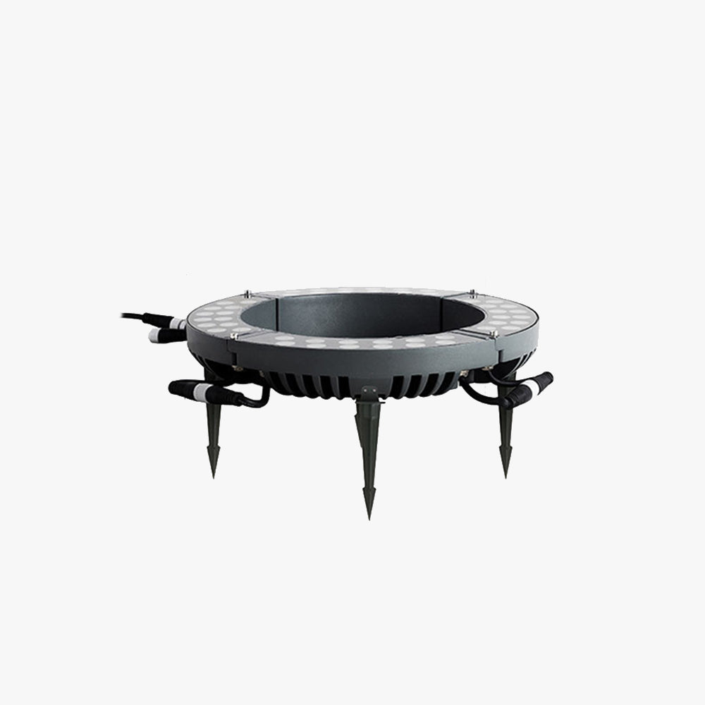 Ray modern oregelbundet formad markbelysning för träd i metall/glas, svart