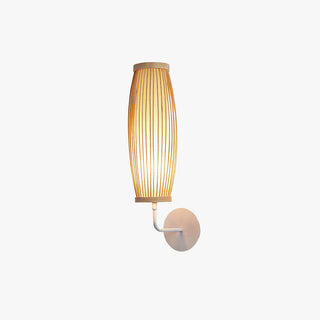 Muto Retro LED Vägglampa Inomhus Brunt Bambu Vardagsrum