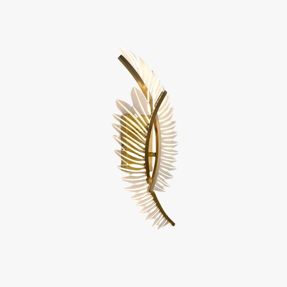 Kristy Modern Gold Feather Wall Lamp, 3 Style