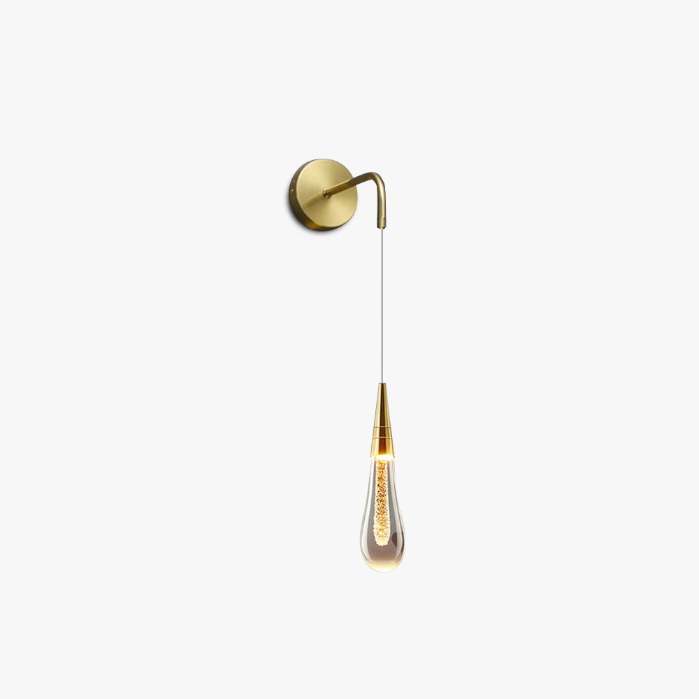 Kristy Modern Water Drop Wall Lamp, Black/Gold