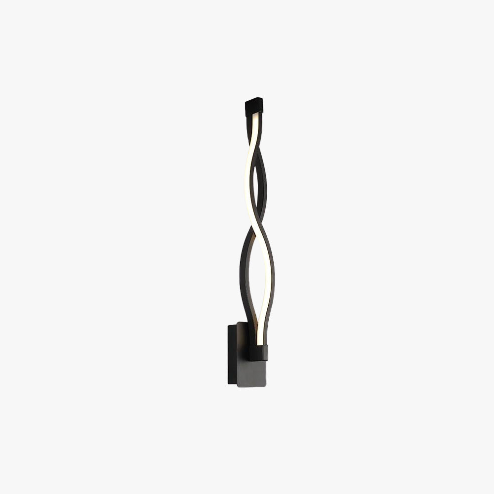 Arisha modern enkel vågformad vägglampa, svart och vit
