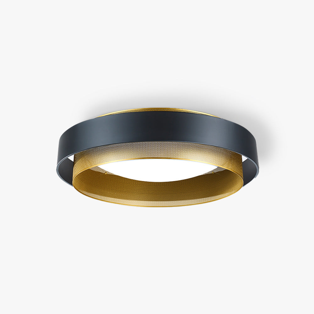 Arisha Modern Ring Metal/ Flush Mount Ceiling Light, White/Black