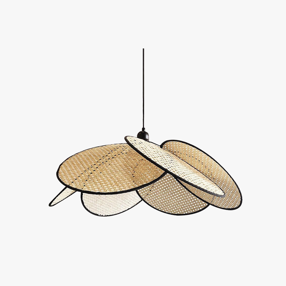 Ritta pendellampe i pileflet i wabi-sabi-stil, sort/hvid