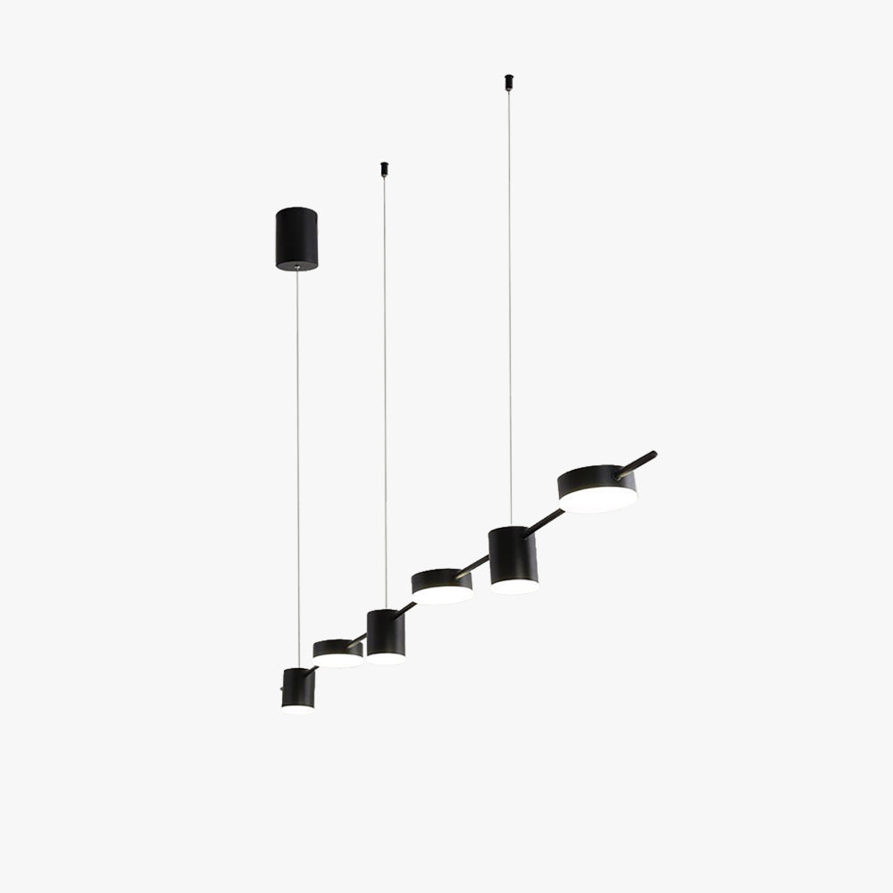 Arisha minimalistisk pendellampa med flera metallskärmar, svart/guldfärgad