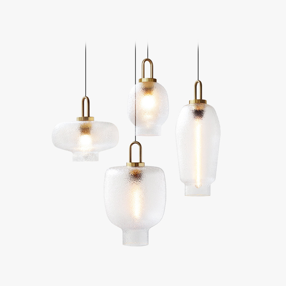 Valentina minimalistisk blåst pendellampa i frostat klart glas