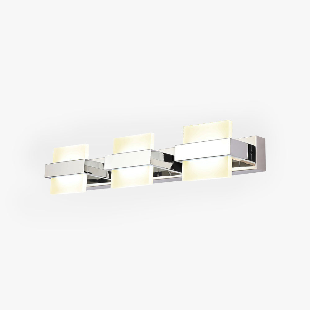 Arisha modern fyrkantig metall-/vägglampa, silver, badrum