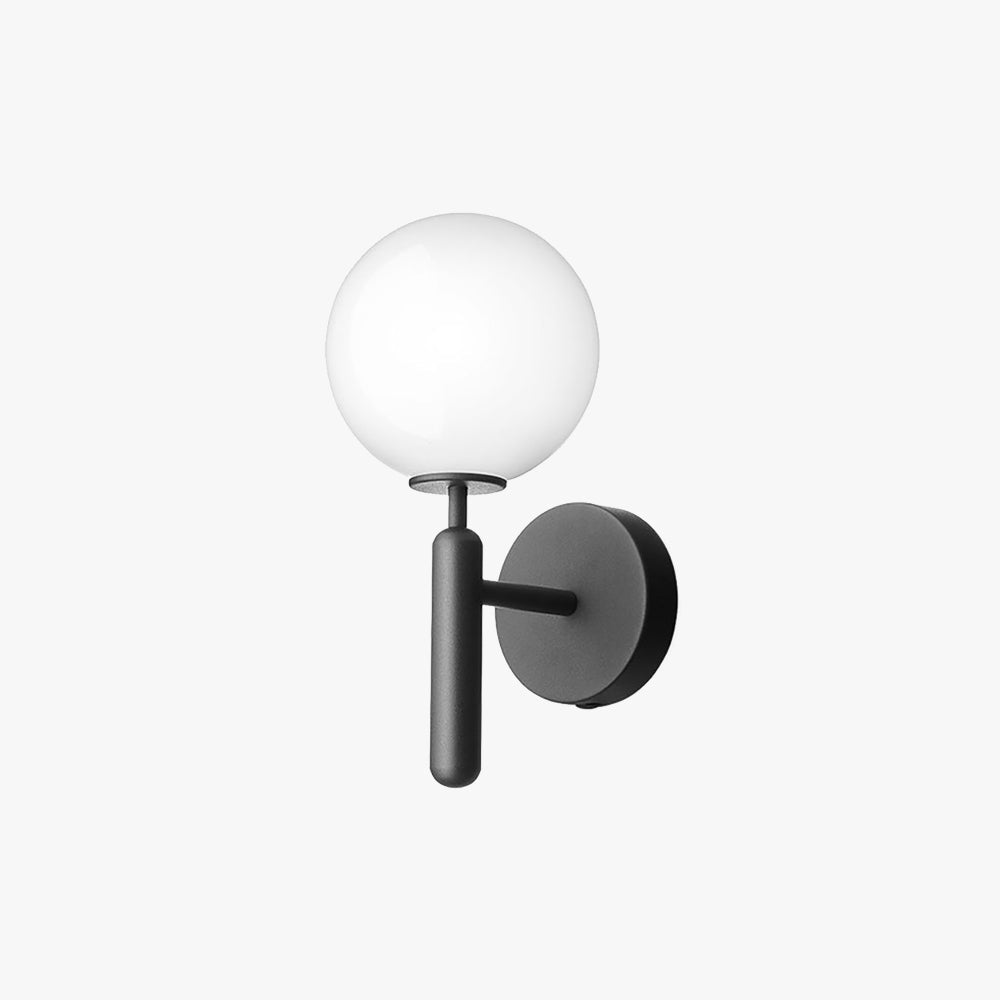 Valentina modern vägglampa med klot, metall/glas, svart/guldfärgad, hall