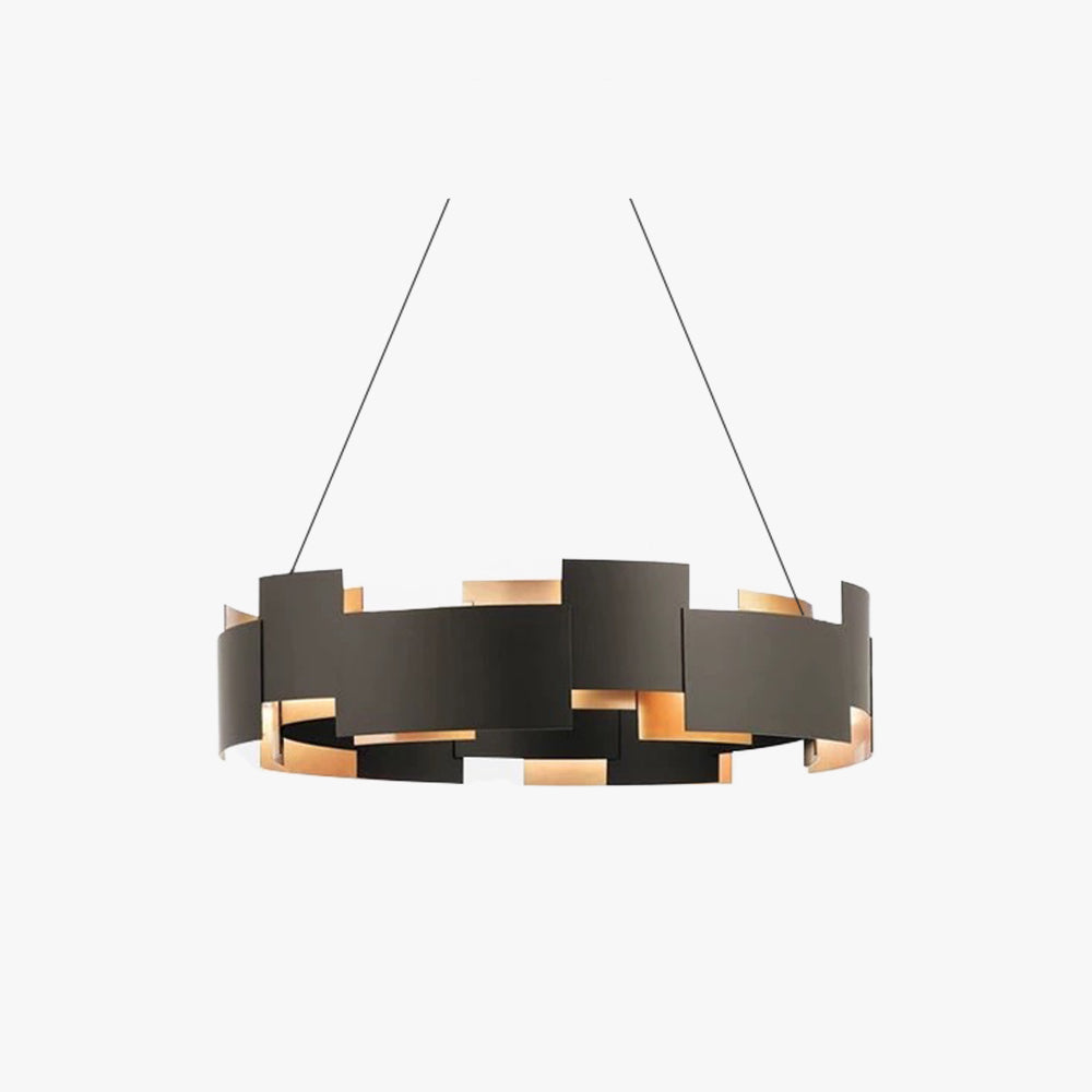 Arisha modern ringformad pendellampa i metall, svart