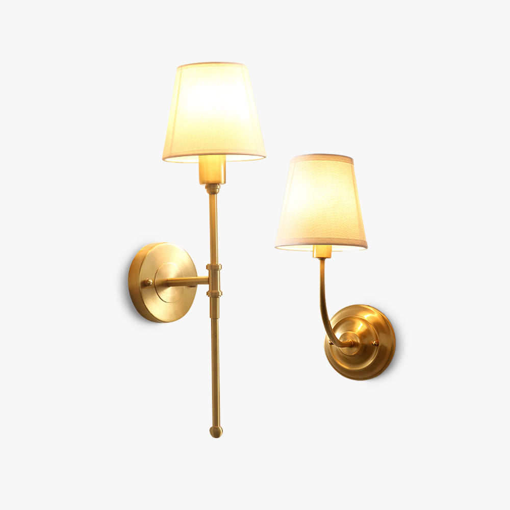 Tiffany Vintage Rustic Lantern Fabric LED Wall Lamp, Gold