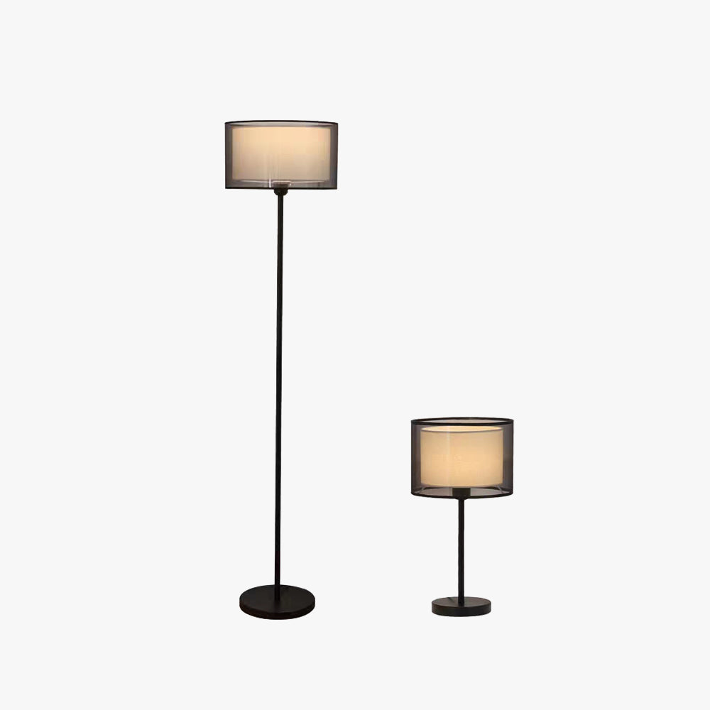 Baines bordslampa och golvlampa med lampskärm i tyg, 2 färger