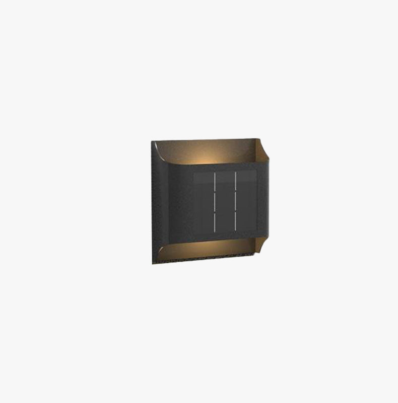 Ray Modern Solar Up Down Metal Outdoor Wall Lamp, Balck