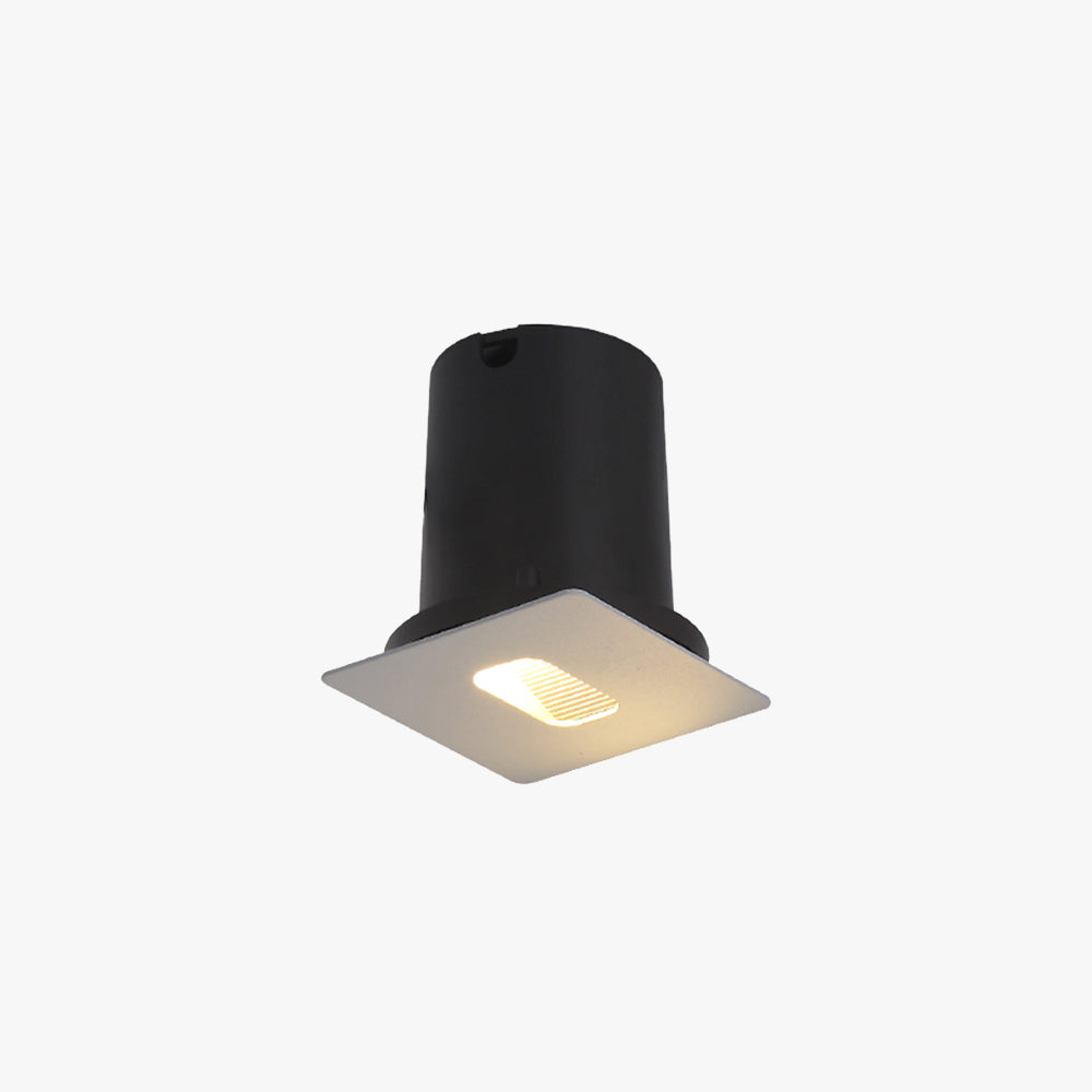 Ray moderne firkantet/rund udendørs terrasse-/trappelampe i metal, sort