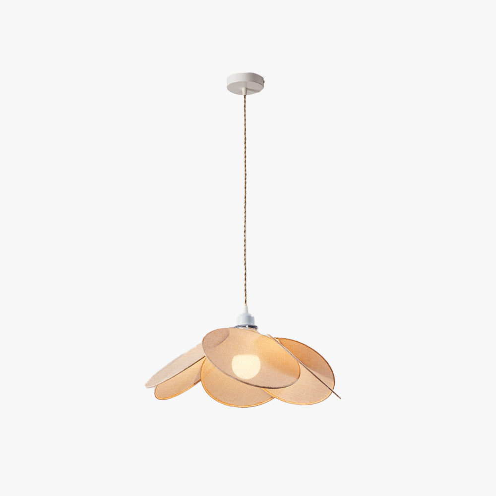 Ritta Minimalist Fabric Flower Pendant Light, Orange/Brown/Beige