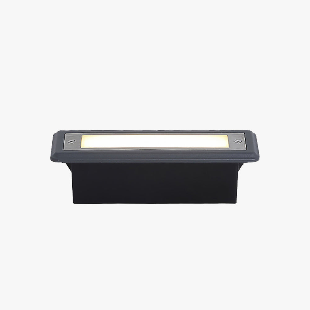 Ray Modern Rectangular Outdoor Deck/Step Light, Black
