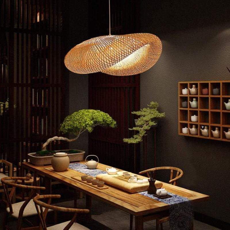 Veltrix Pendant Light Natural Kitchen Island Bamboo