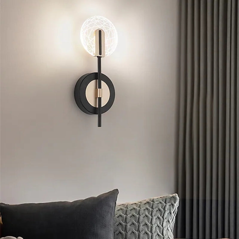 Valentina Wall Lighting Disc Modern, Metal/, Black/White, Bedroom