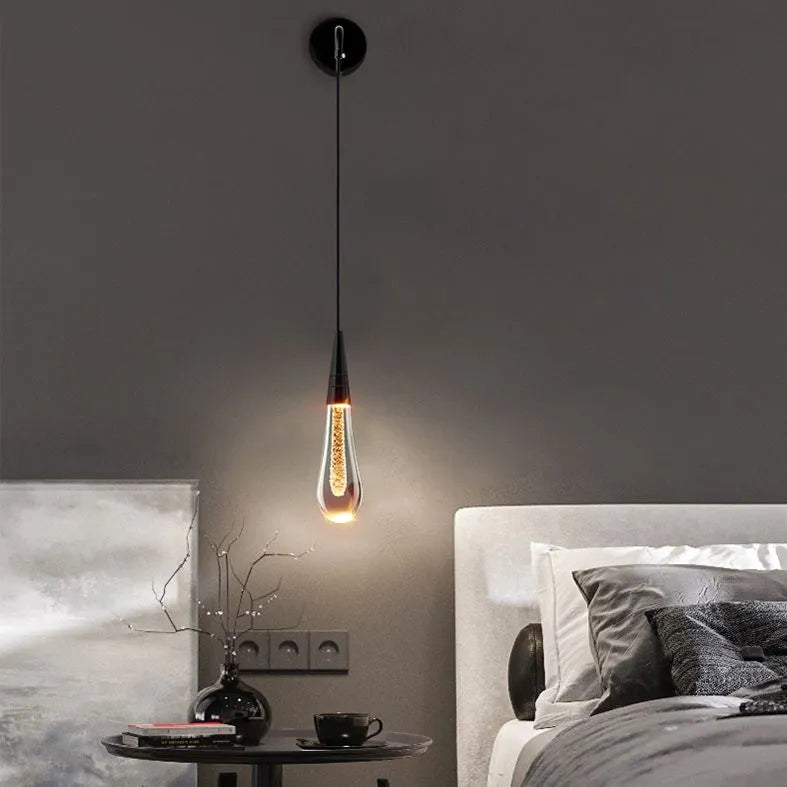 Kristy Modern Water Drop Wall Lamp, Black/Gold