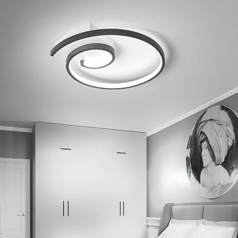 Arisha modern spiralformad taklampa i metall, svart/vit