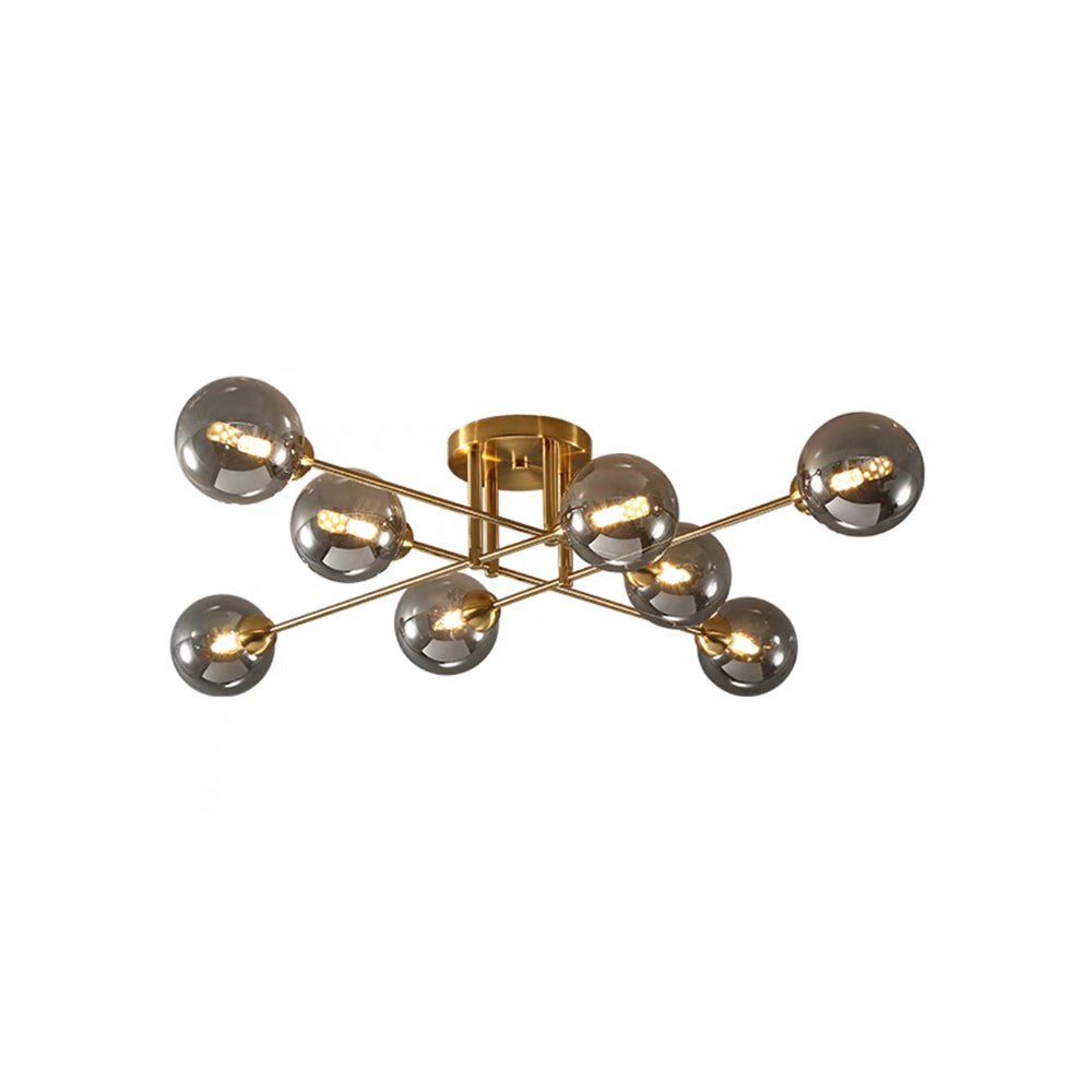 Valentina industriell LED-takkrona med glasglob, 6 stilar
