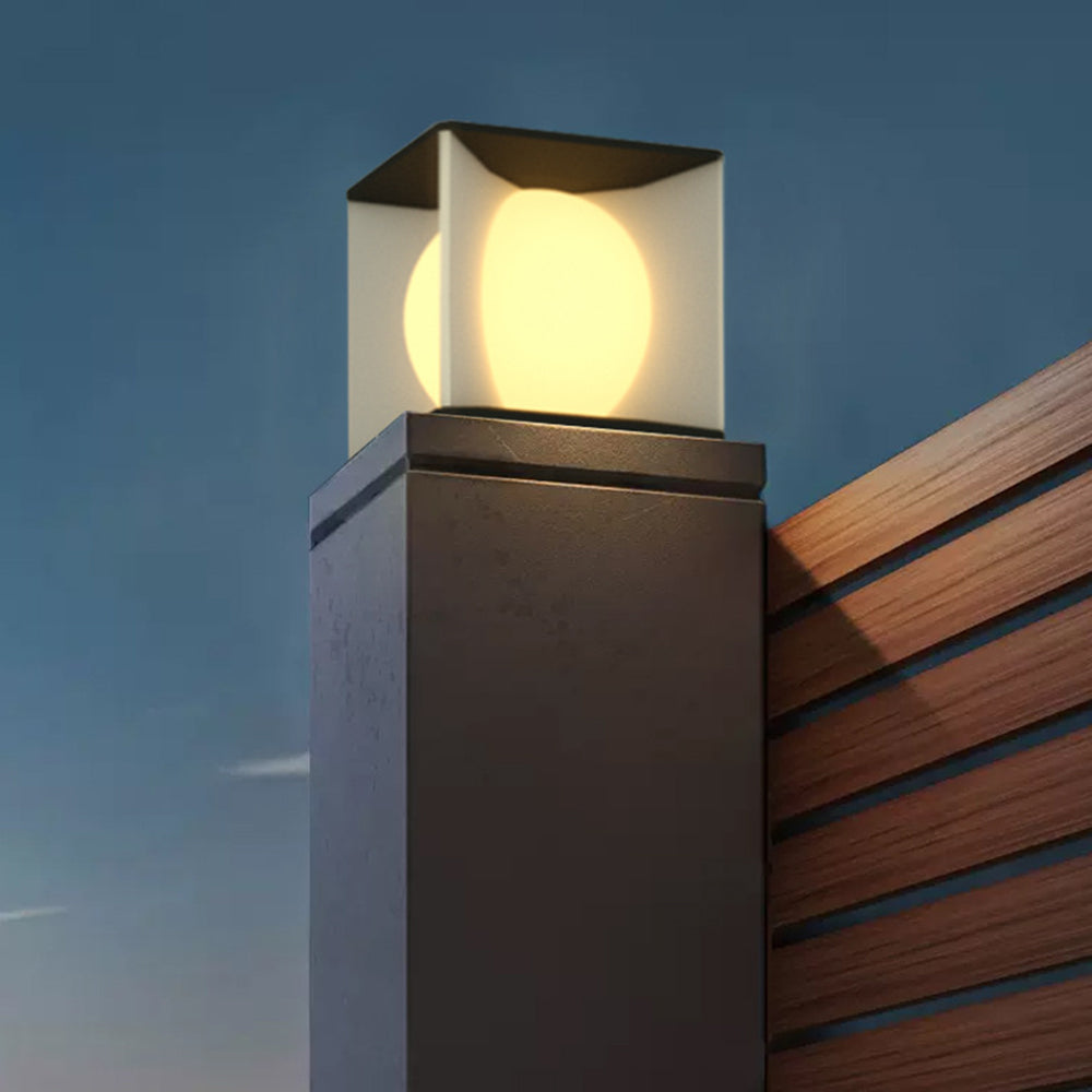 Ray moderne måneformet søjlelampe til udendørs brug, til montering på søjle