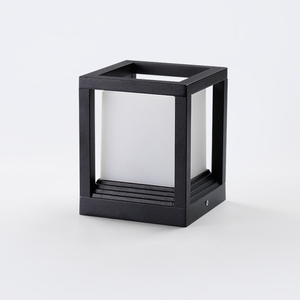 Ray Modern Rectangular Metal Outdoor Lamps, Black