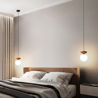 Valentina Nordisk Japansk Glob LED Plafond/Pendellampor Metall Glas Sovrum Ljusbrunt trä