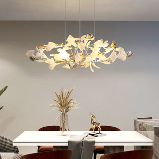 Olivia Modern Ginkgo Blad Metall Keramisk LED Ljuskronor Matsal Vardagsrum Sovrum