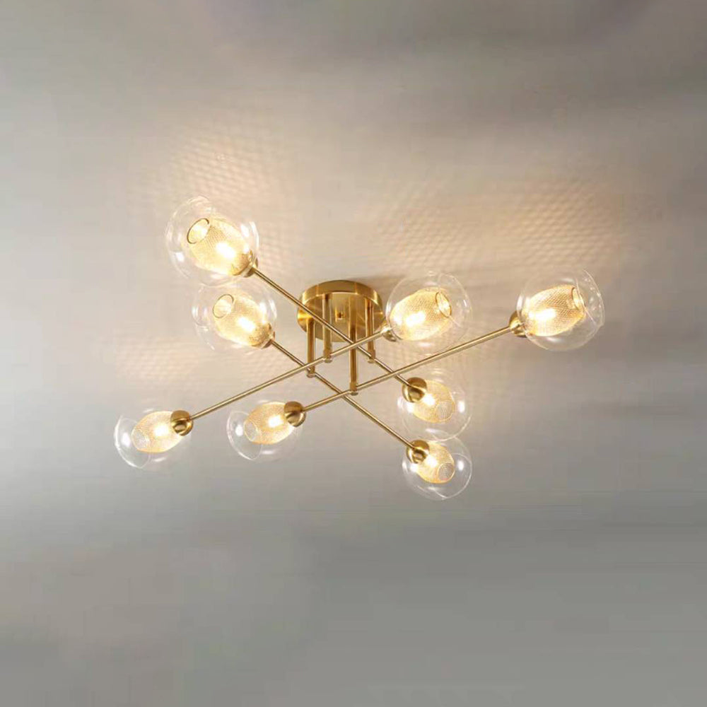 Valentina industriell LED-takkrona med glasglob, 6 stilar