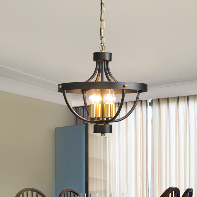 Silva vintage LED-pendellampa i matt svart metall för matsal
