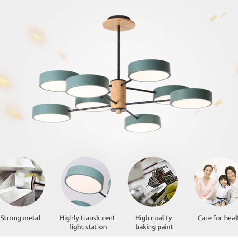 Arisha – art déco-hengiljós, hvítt/grænt/grátt, málmur/viður