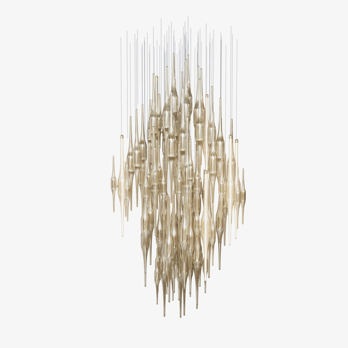 HydroDrop Amber Glass Grand Cascade  Chandelier