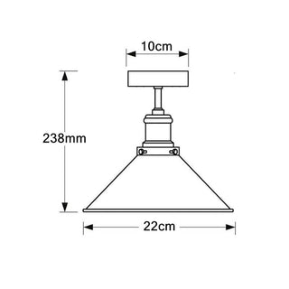 Alessio Taklampa Industrial Cone i Metall, Svart