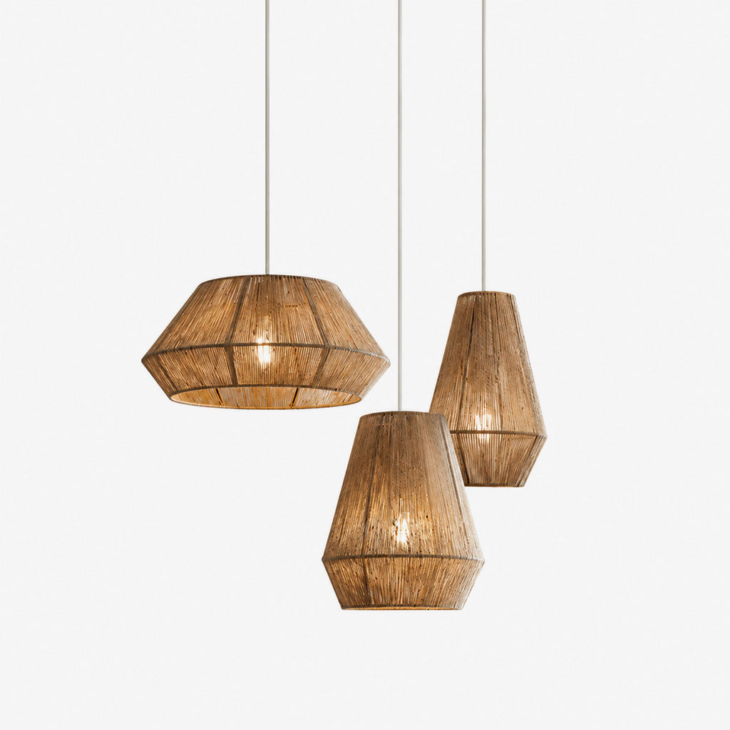 Navenwick facetteret pendel-lampe med reb