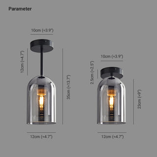Sanna Liten Pendellampor/Taklampor Konjak/Grå Glas Vardagsrum
