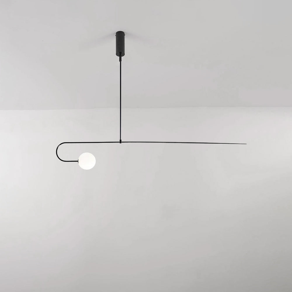 Arisha minimalistisk linjär mobil pendellampa, svart