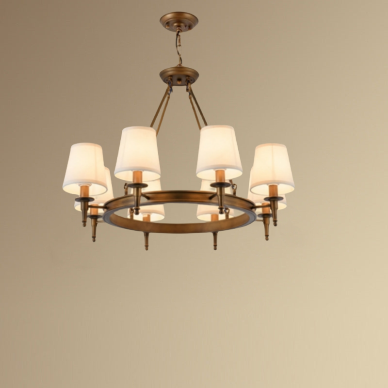 Silva vintage Ring Metal/Fabric Chandelier, Black/Copper